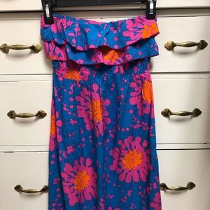Pink & Blue Flower Escapada dress/ size S